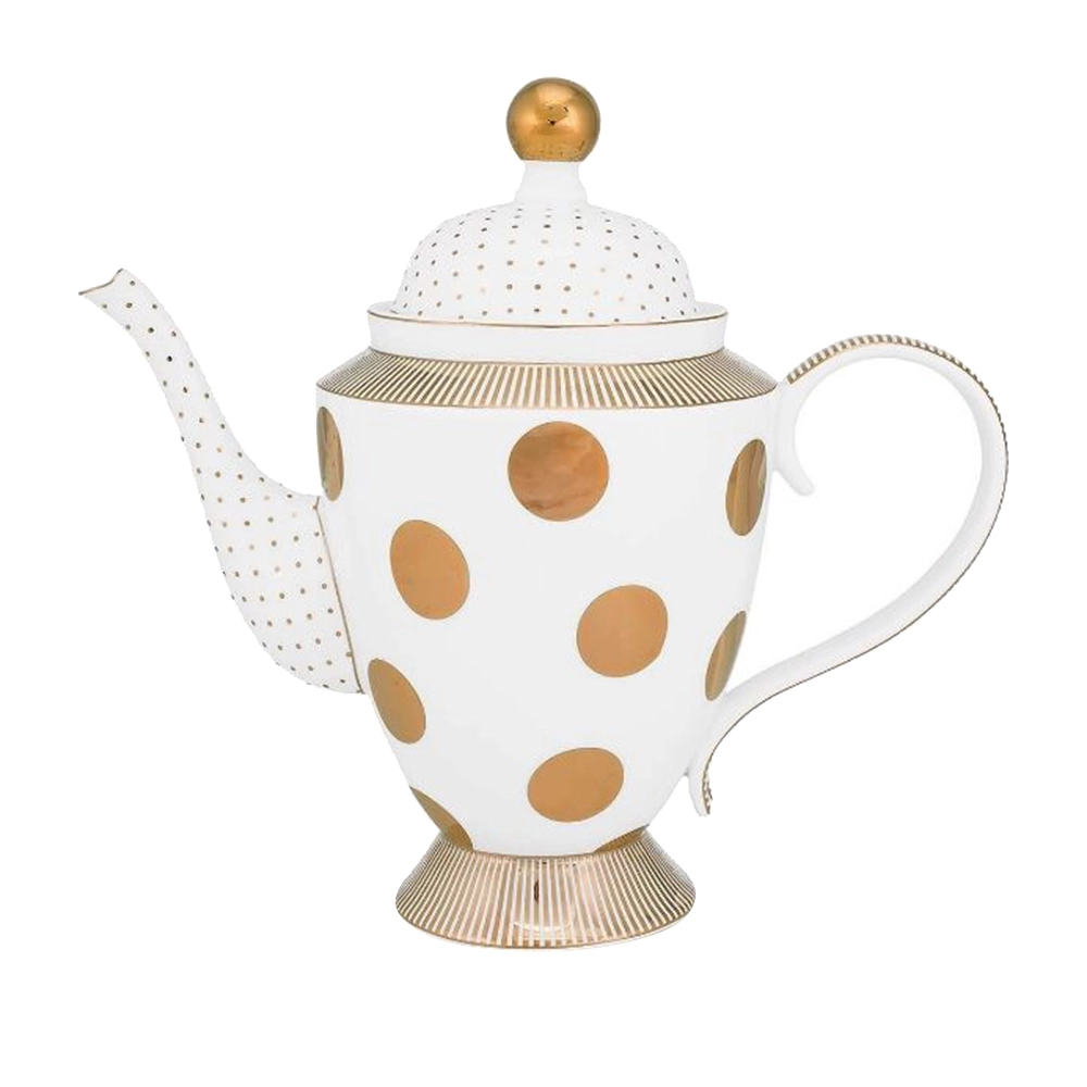 PIP STUDIO Dot Delight Teapot - 100% A-grade white porcelain 1.25l
