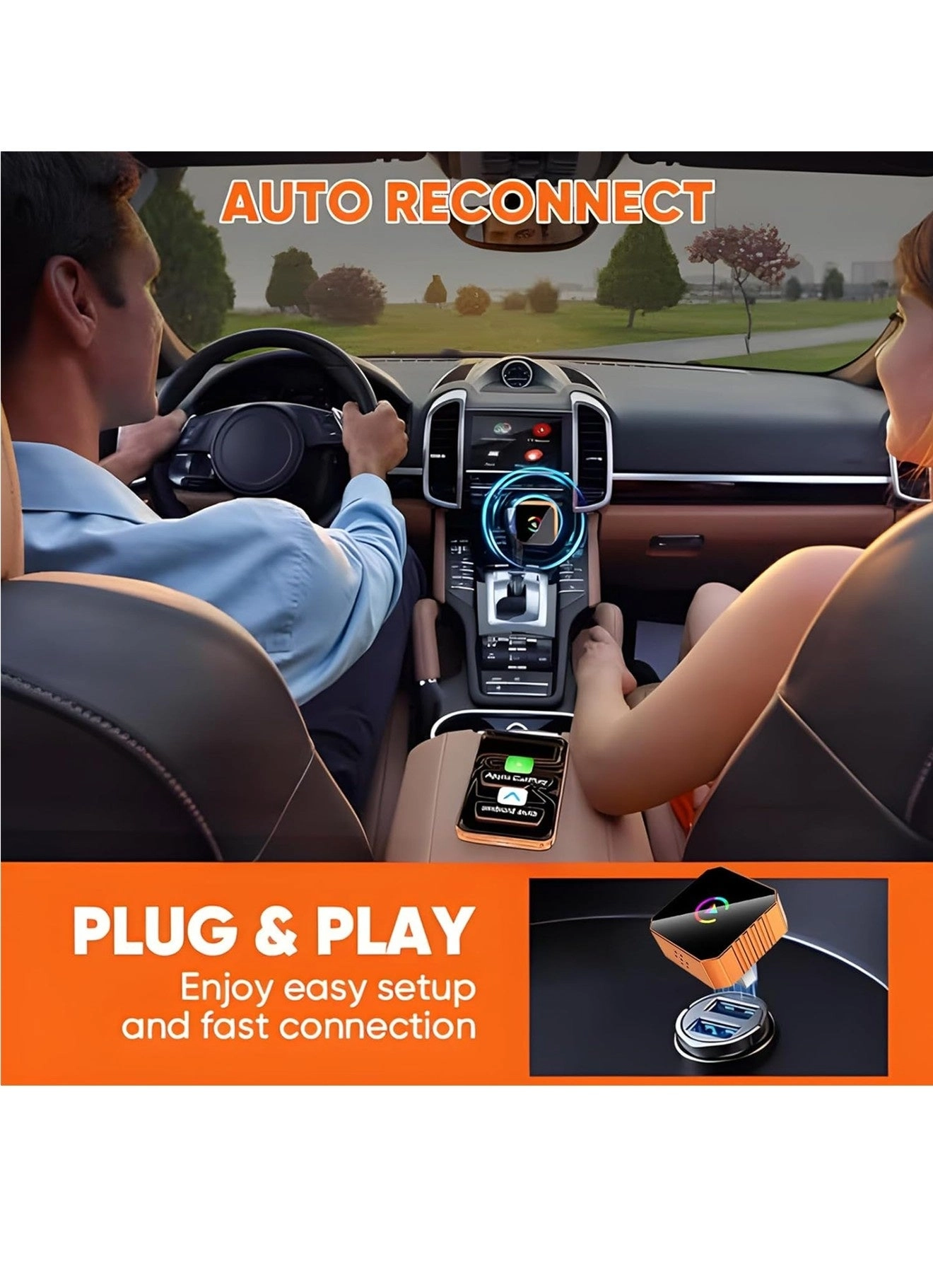 CarPlay Adapter & Android Auto Dongle - Wireless Mini USB-A/USB-C