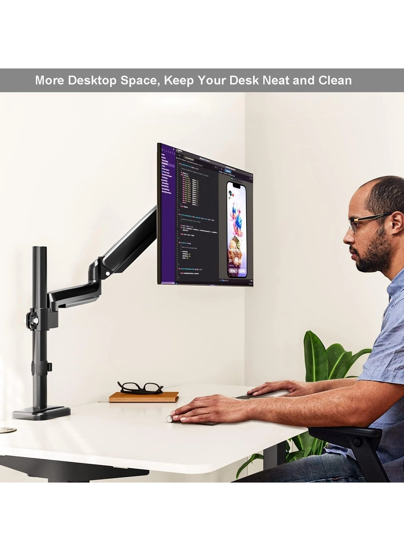 Single Monitor Desk Mount - 1 32 Inch
