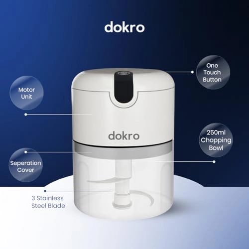 Mini Electric Chopper - 250 Millimeters Rechargable Battery Powered(1200mAH LI)