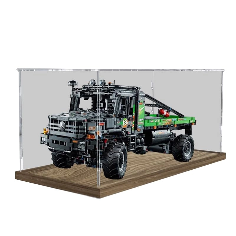 HCAEIOFJ Clear Acrylic Display Case (42129) - 21.65x9.84x9.84in Wood Bottom