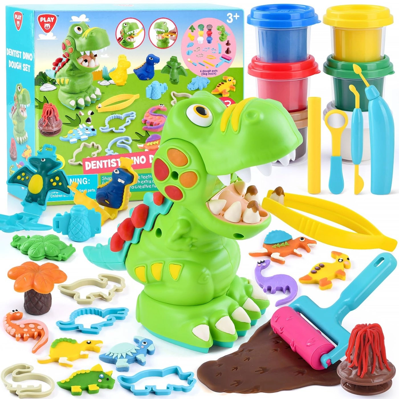 Play Dinosaur Clay Set - 48 6 cans