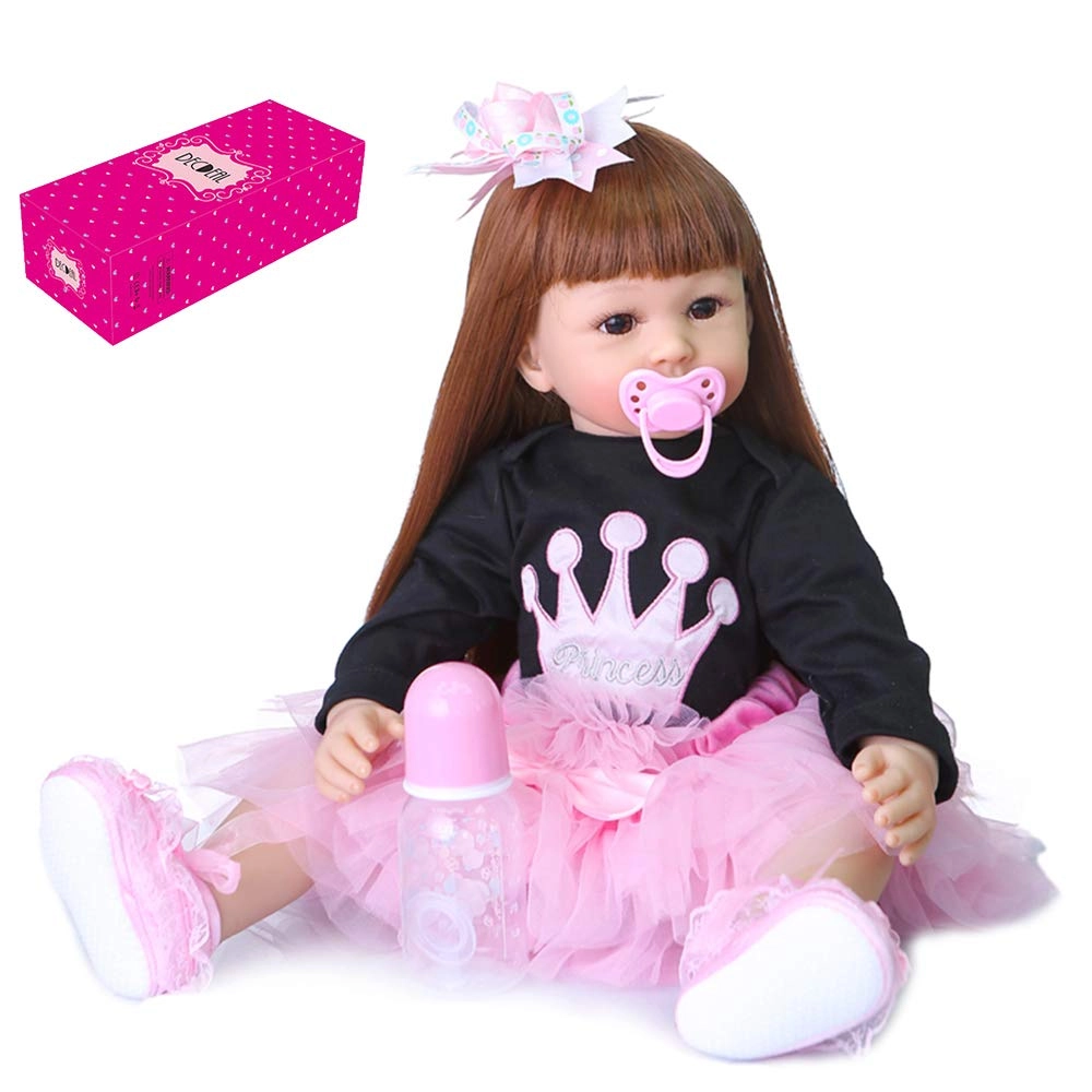 Fawoonu Reborn Baby Doll - 24 inch Silicone Vinyl & Cotton Body Weighted