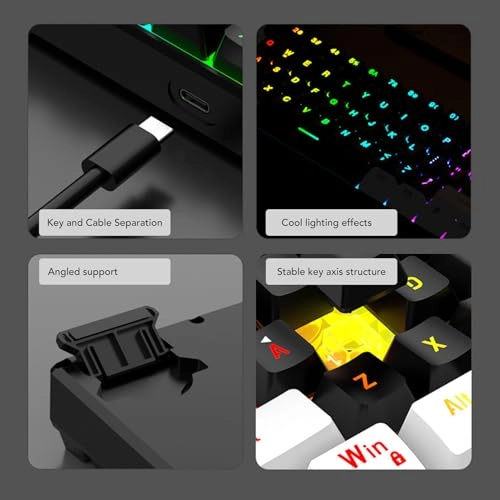 60% Wired Gaming Keyboard - Wired + Gaming Mouse