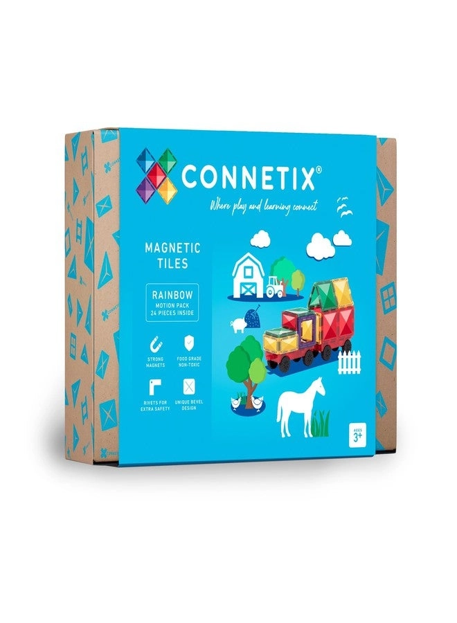 CONNETIX Magnetic Tiles - Rainbow Motion Pack 24 pcs