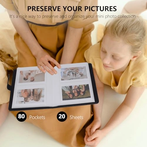 4.25x3.5" 80 Pockets PU Leather Photo Album