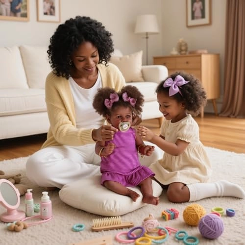 Reborn Baby Doll - 22 Inch Caramel Skin Tone Taupe Eyes Ages 3+