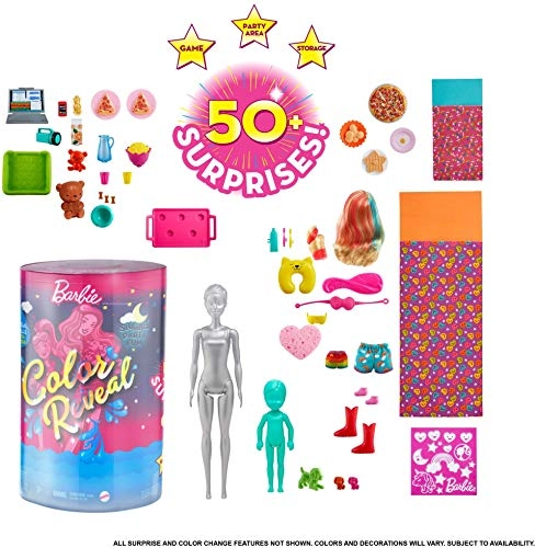 Barbie Color Reveal Slumber Party - 50+ surprises 36 accessories Ages 3+
