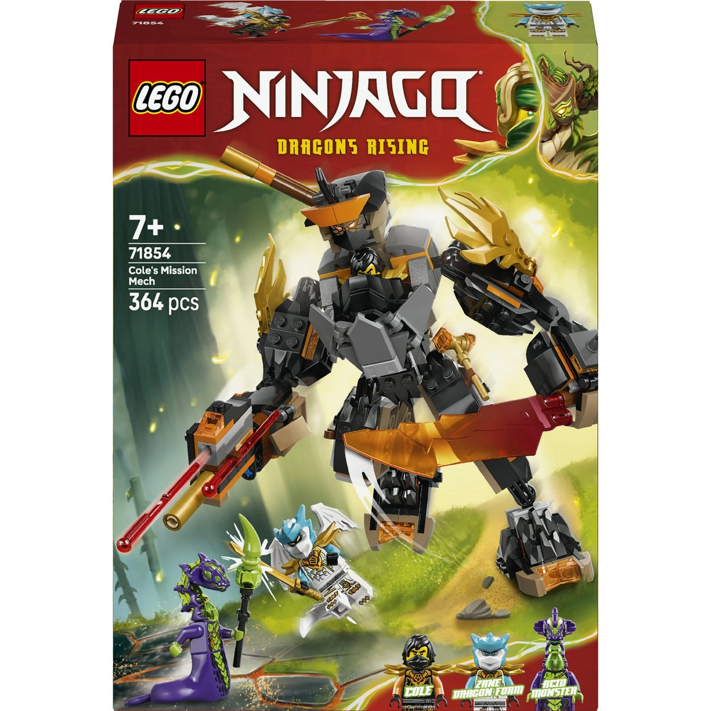 NINJAGO Cole's Mission Mech & Dragon Zane (71854)