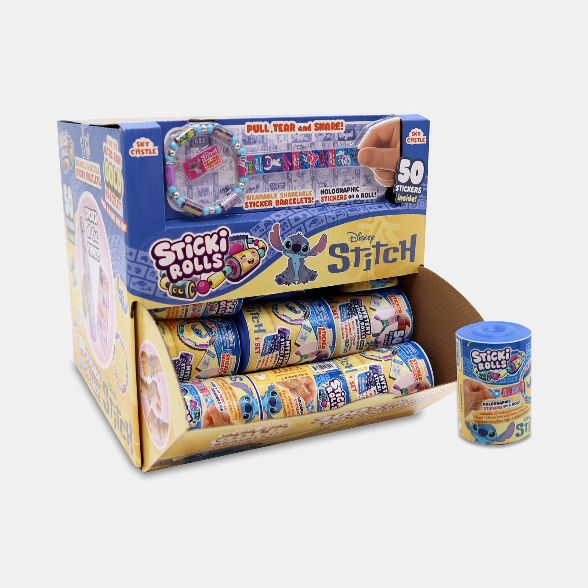 Sticki Rolls Stitch Sticki Band Capsule - Wearable Sticker Bracelet 50 Limited Edition Stitch Stickers