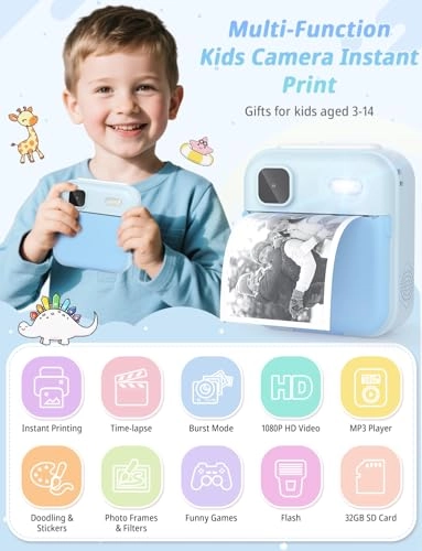 Kids Instant Camera - 2.4" 1080P 32GB