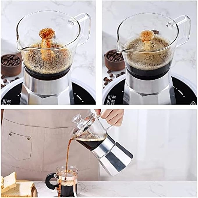 Crystal GlassTop Moka Pot