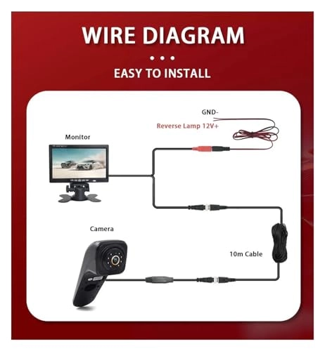Rear View Parking Camera - Night Vision Wire