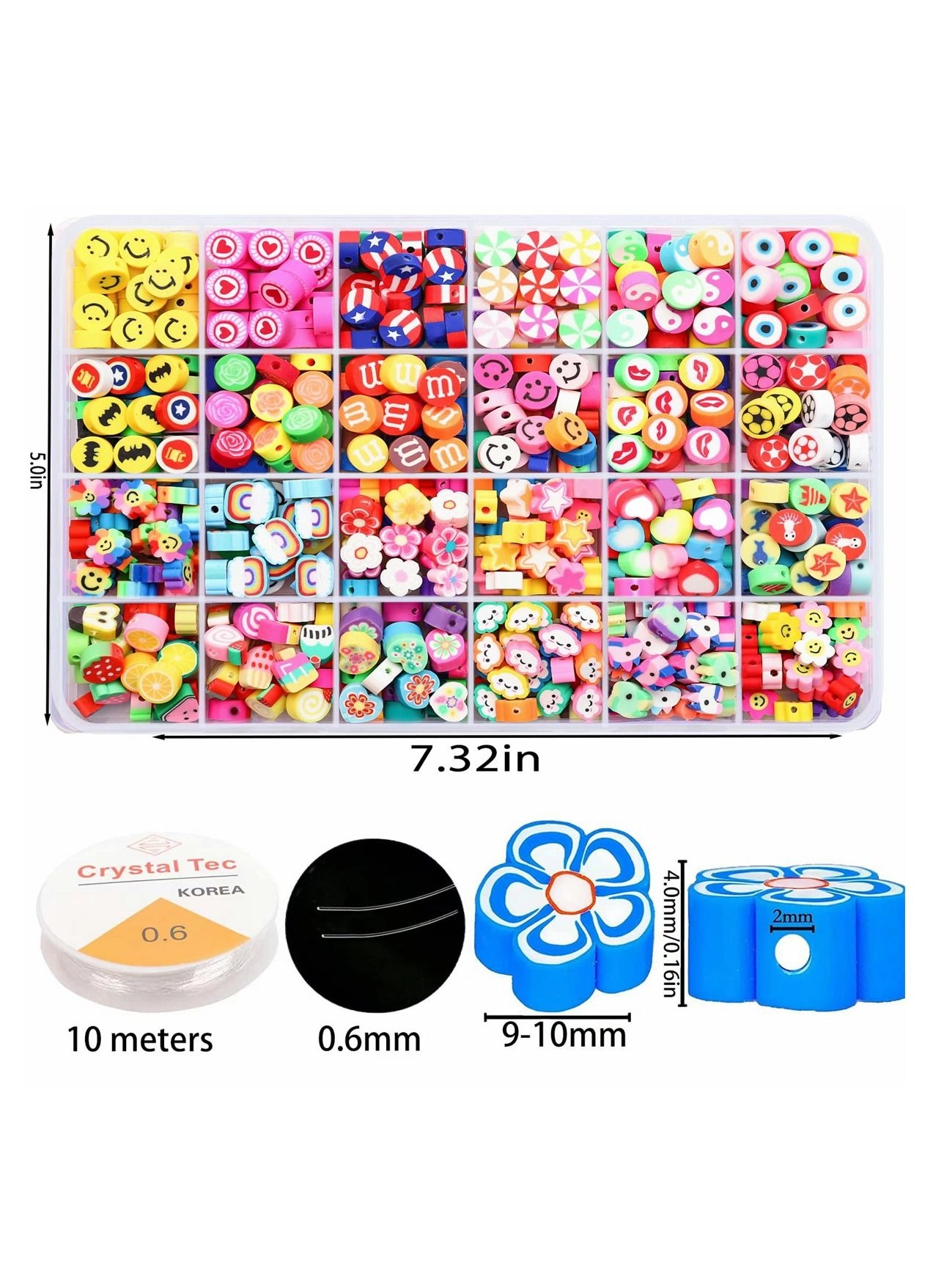 Polymer Clay Beads - 360 Pieces 24 Styles