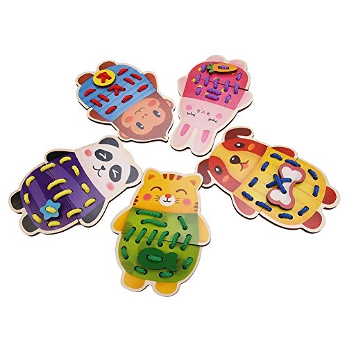 Animal Threading Board - 5 pieces