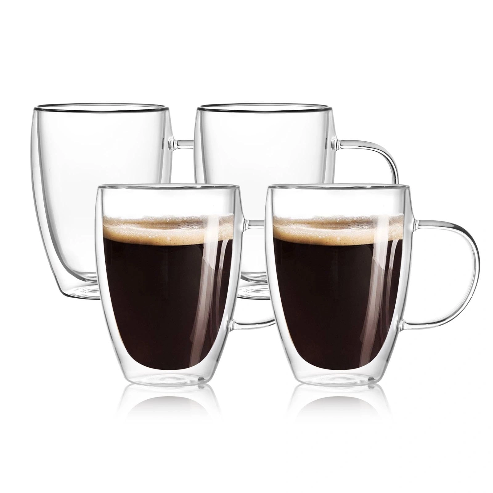 Well’s Double Walled Glass Mug - 4 pcs - Borosilicate - 350 ml