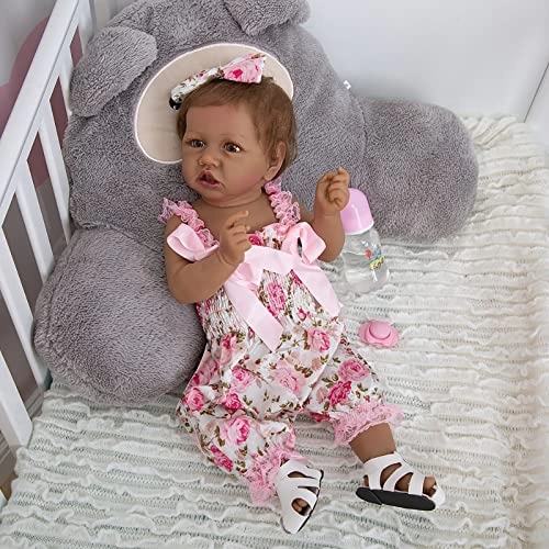 Reborn Baby Doll - 22 Inch Vinyl Brown Eyes