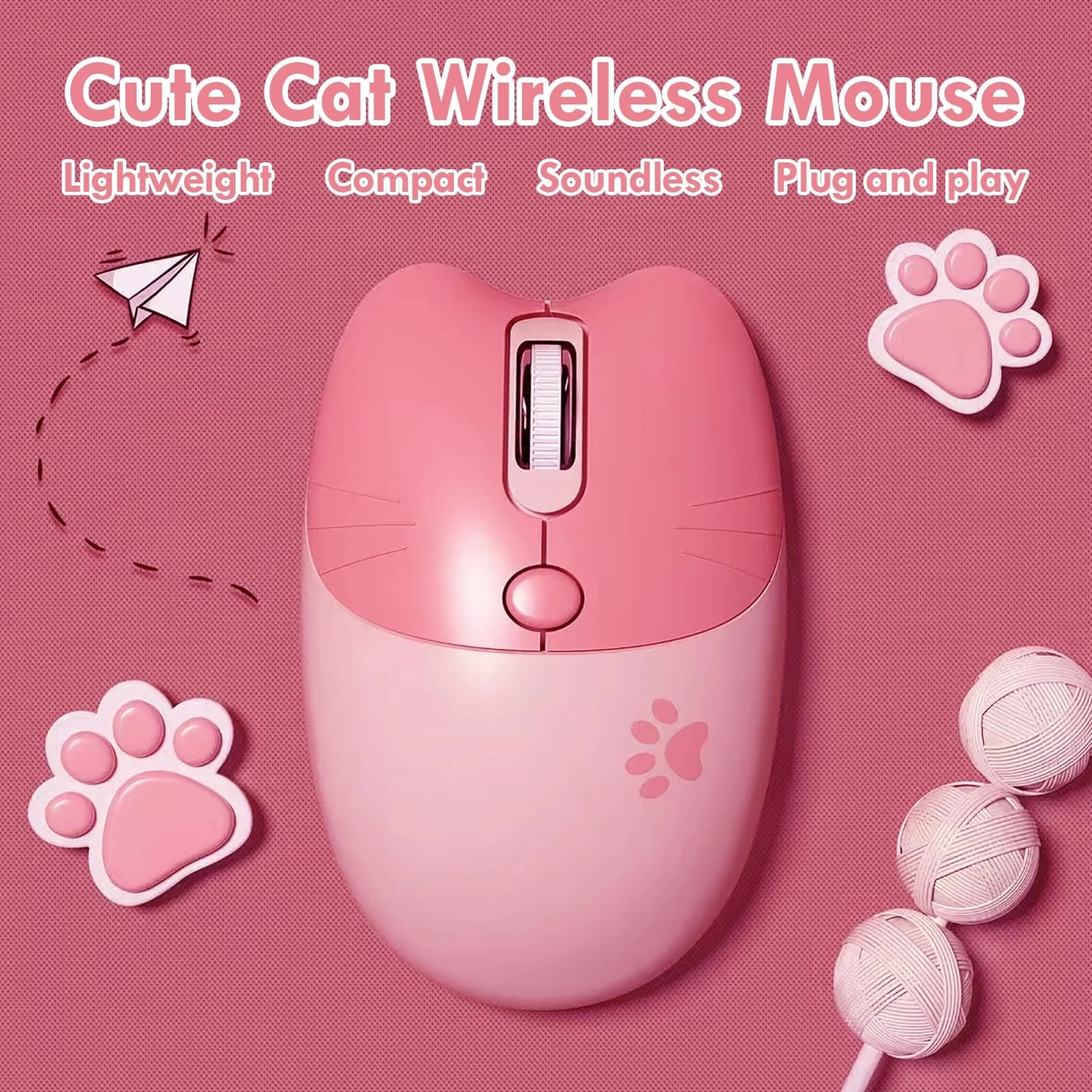 Cute Cat Wireless Mouse - USB