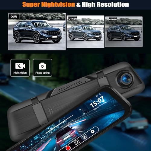 Mirror Touchscreen Dash Cam - 2K