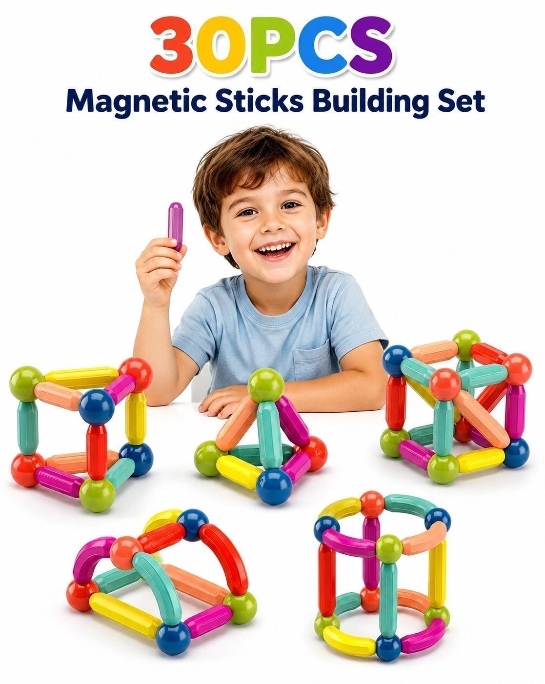 O2 Magnetic Sticks Building Set - 30 pcs