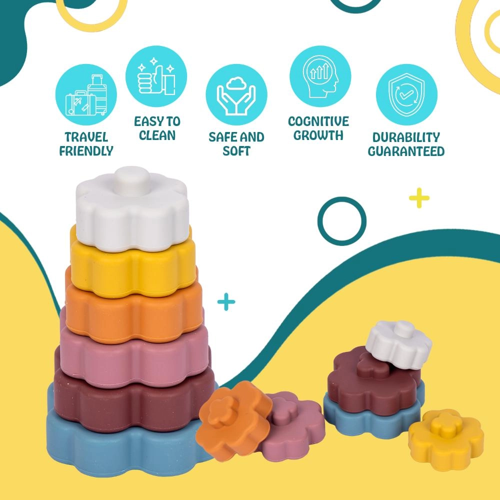 Silicone Stacking Toy - Suitable for 6 months to 4 years