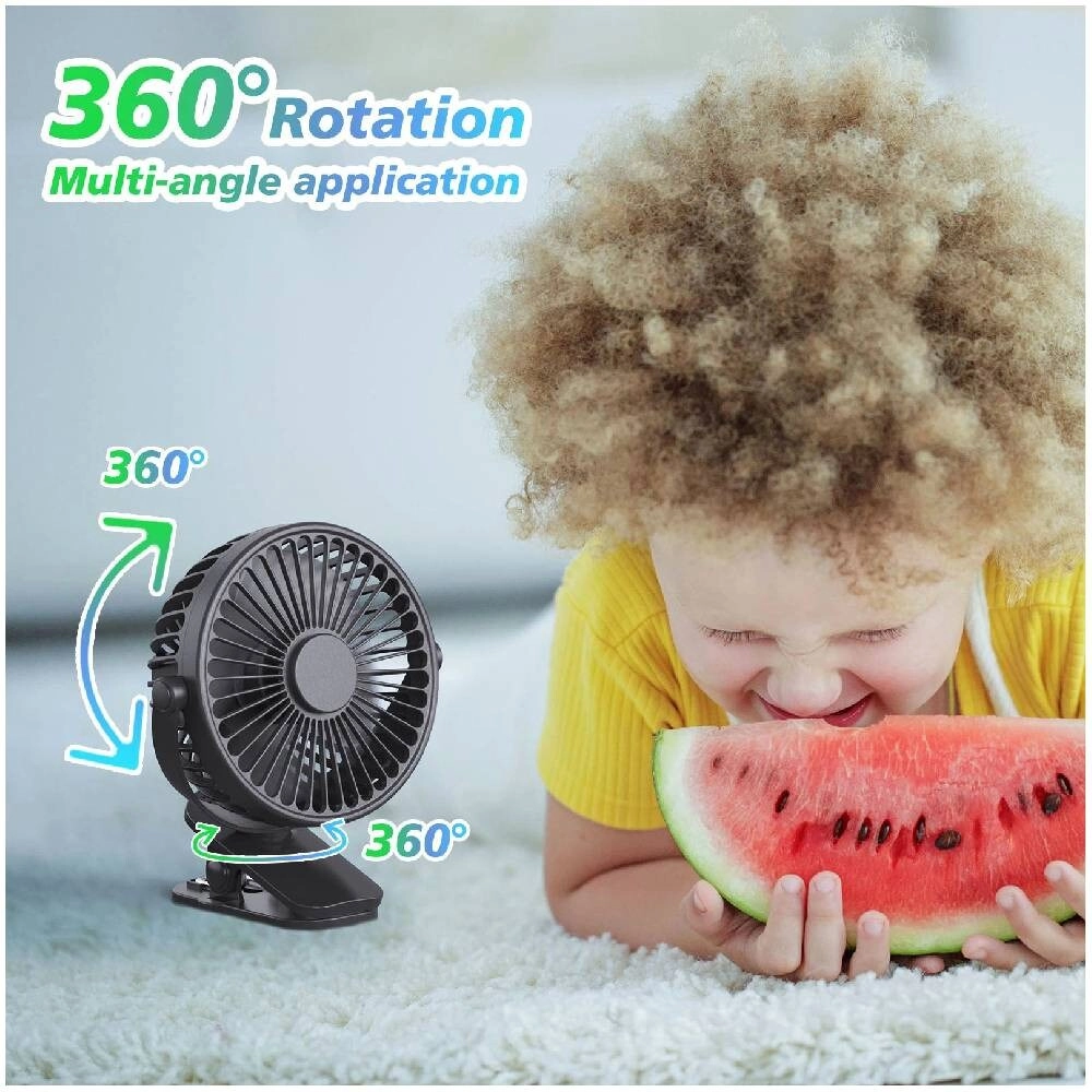 USB Desk Fan - 3 Speed Rechargeable 360° Rotate
