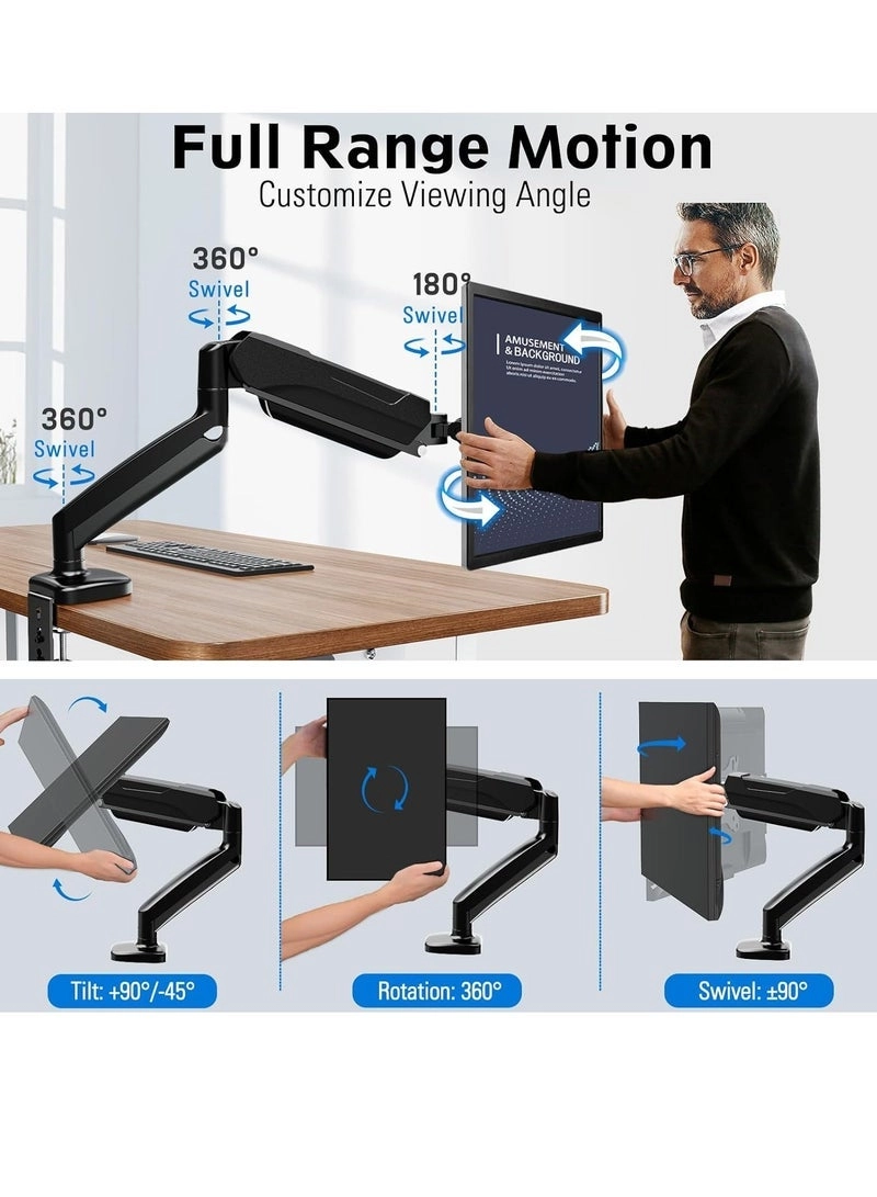 Single Monitor Arm - Single 13-32 Inch VESA 75x75/100x100mm