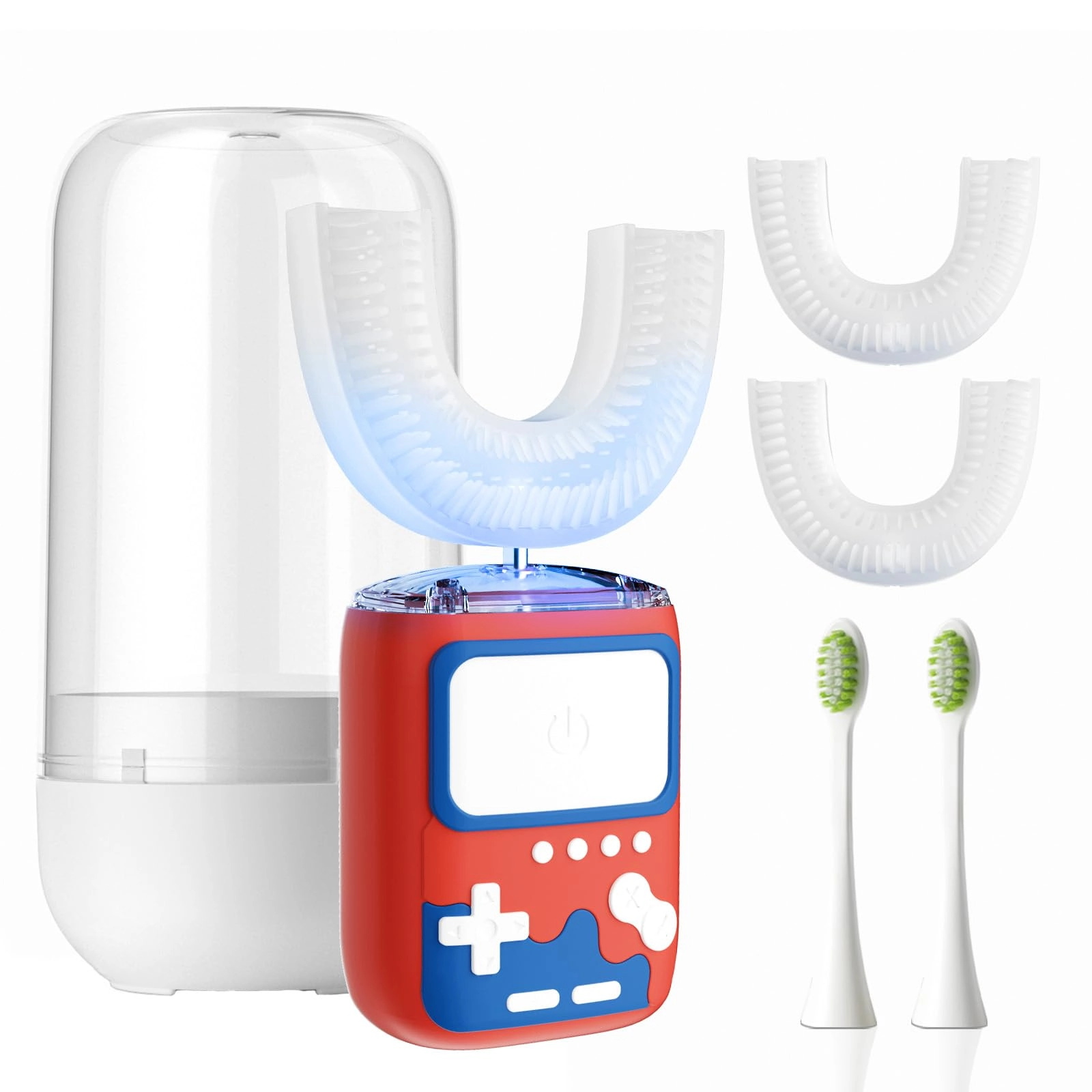 u-Shaped Electric Toothbrush - Sonic Automatic IPX7 Waterproof 5 Brush Heads