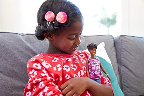 Barbie Fashionistas #201 - Athletic Body Curly Brown Hair Graffiti Dress Ages 3+