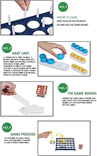 Jumping Ball Table Game - 9 Challenge Cards 16 Balls