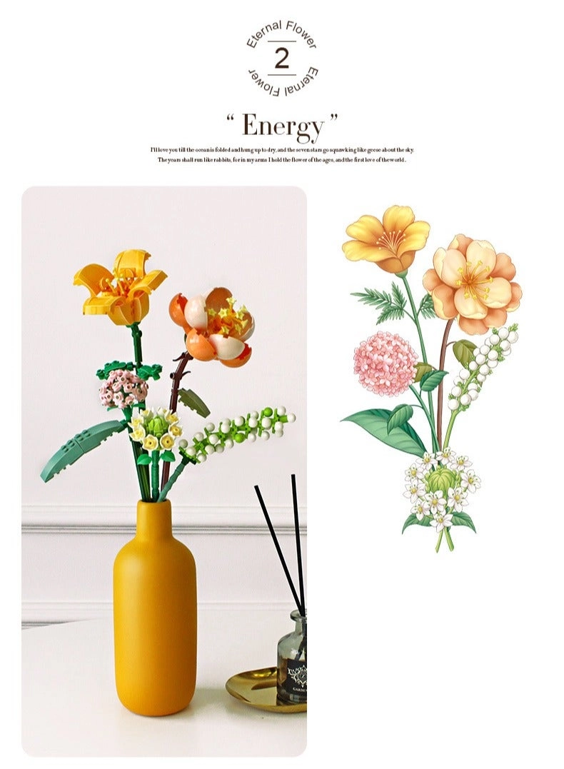 Mini Bricks Flower Bouquet - Flowers 456 pcs