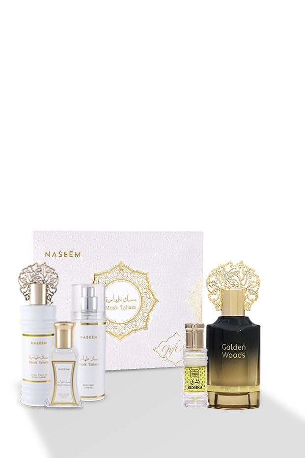 Naseem Musk Tahara - 3 Pcs + Golden Woods EDP - 55ml + Bushra Roll-On - 6ml