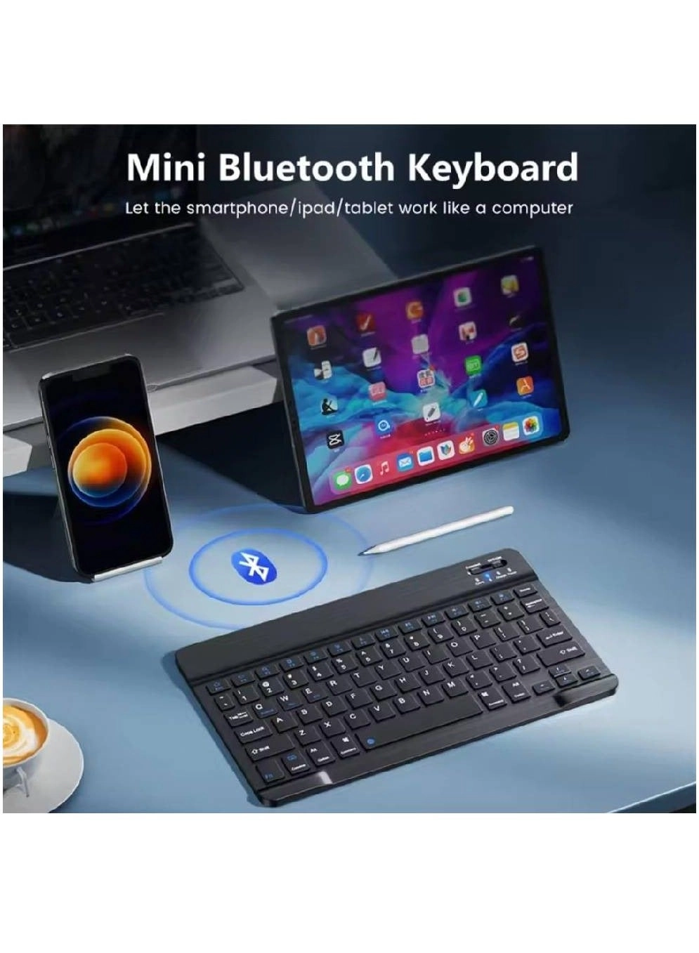 10-Inch Ultrathin Wireless Bluetooth Keyboard - Wireless