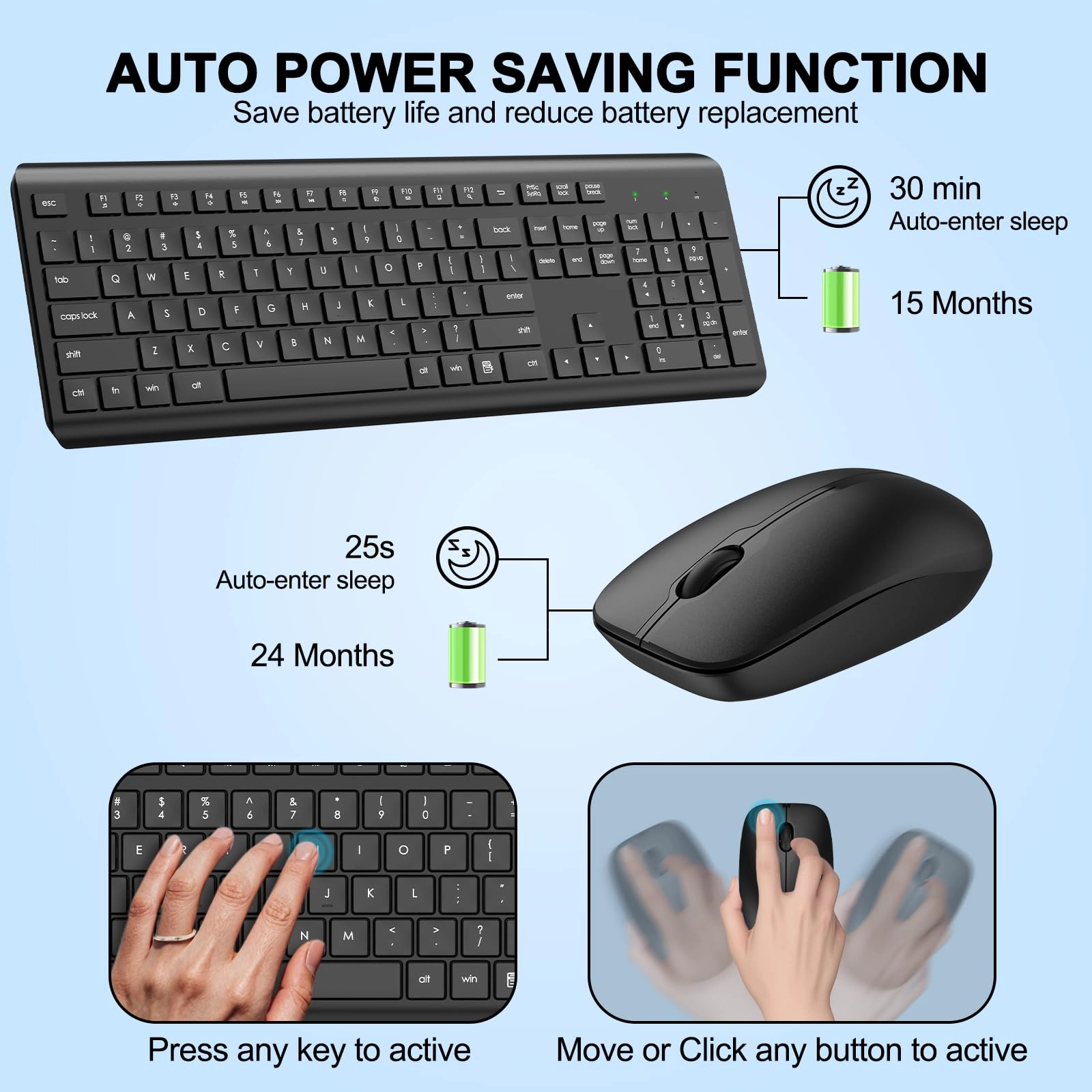 Keyboard and Mouse Combo - QWERTY Wireless