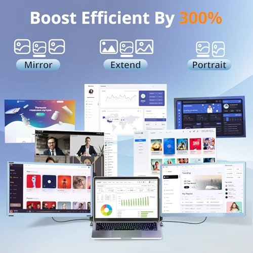 Laptop Screen Monitor Extender - S6 Blue 15.6 Inches 1920x1080