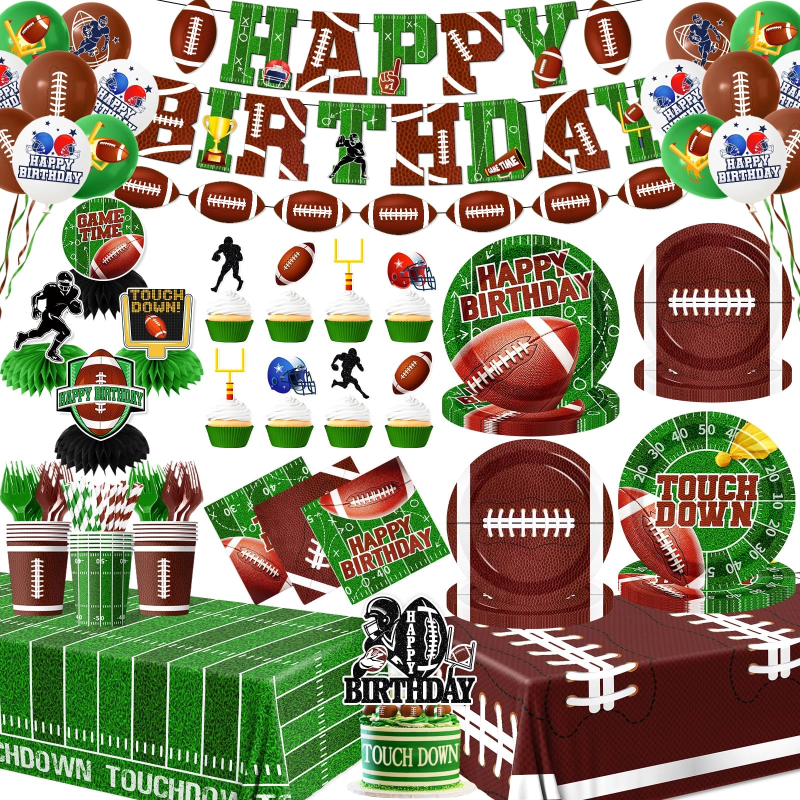 Football Birthday Party Decorations - 191Pcs Birthday