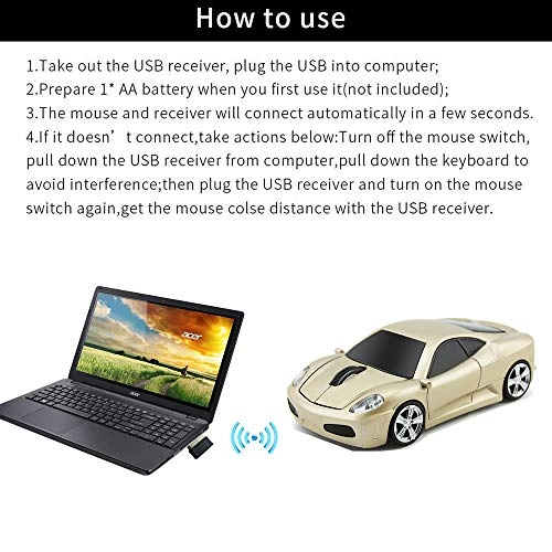 Car Shape Ergonomic Mouse - Wireless