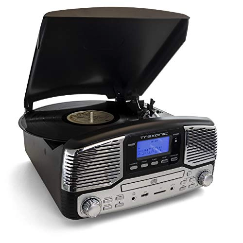 Trexonic Retro Record Player - Bluetooth CD Player 3-Speed