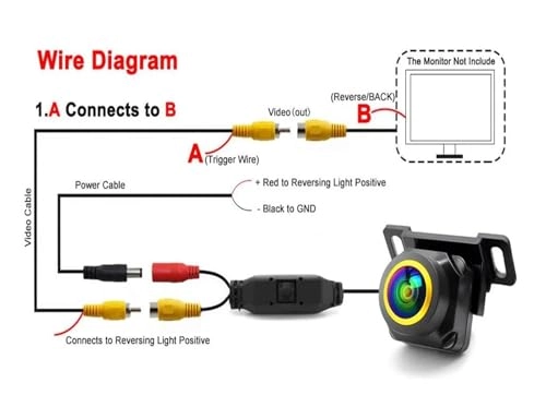 Reversing Rear Camera - Night Vision Wire 1080P