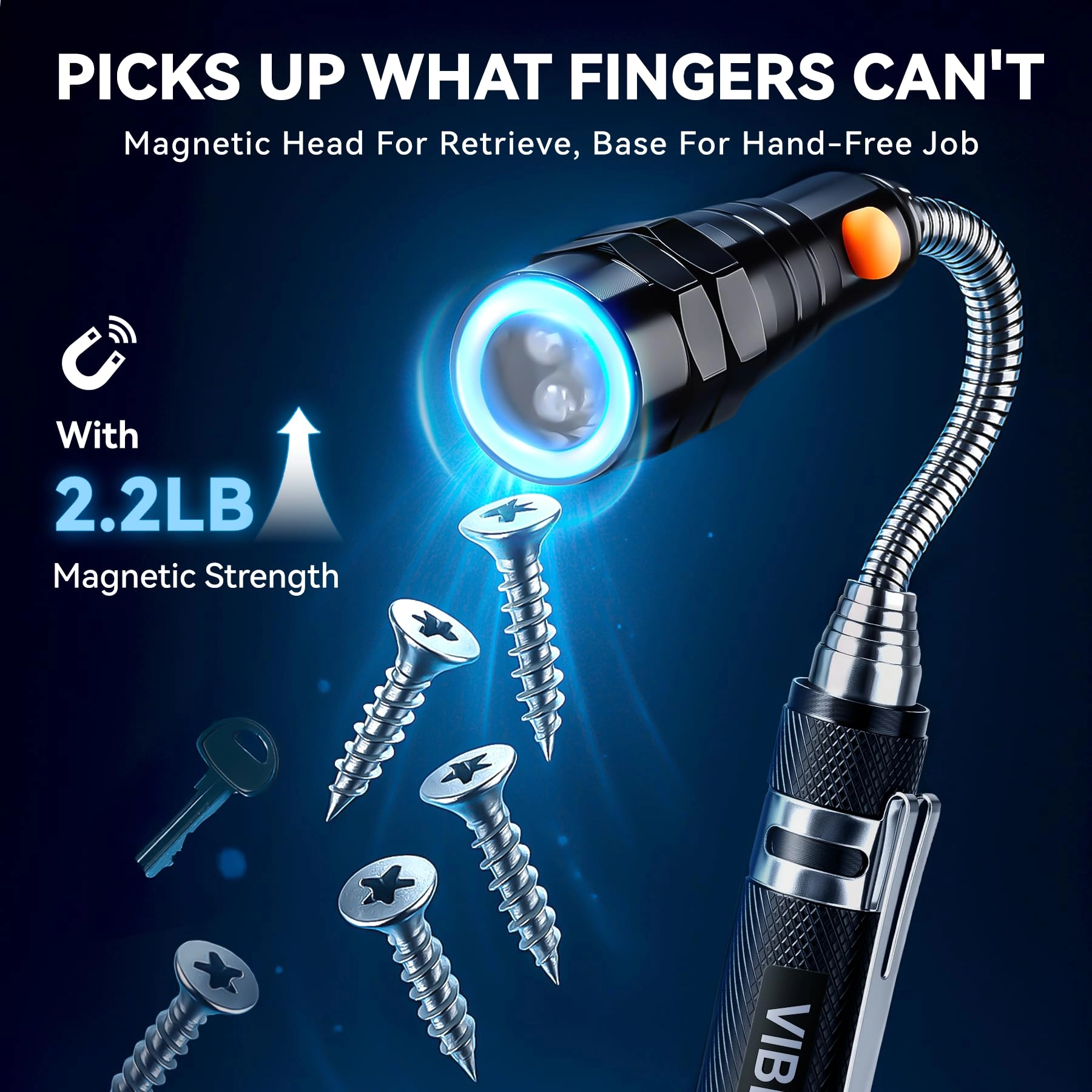Extendable Magnetic Flashlight - Telescoping Magnet 200lm