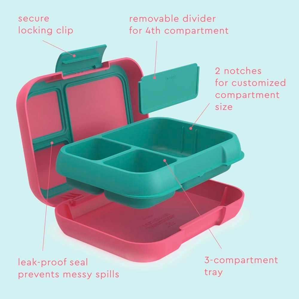 Pop Lunch Box - Bright Coral/Teal 5 cups