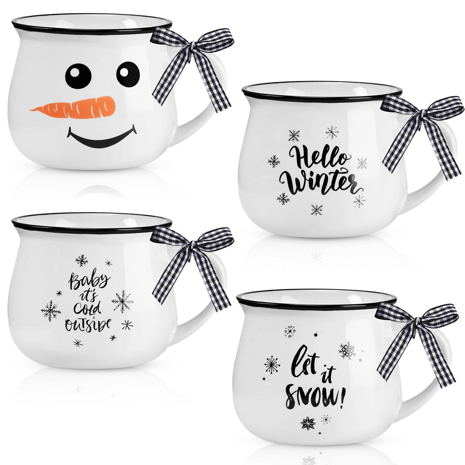 Patelai Snowman Mini Mug - 4 pcs - Christmas - 150 ml