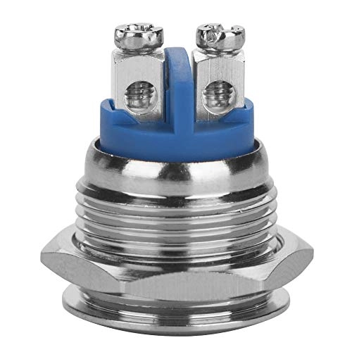 Metal Latching Push Button Switch - 16mm IP65 Self-Reset - 5 pcs