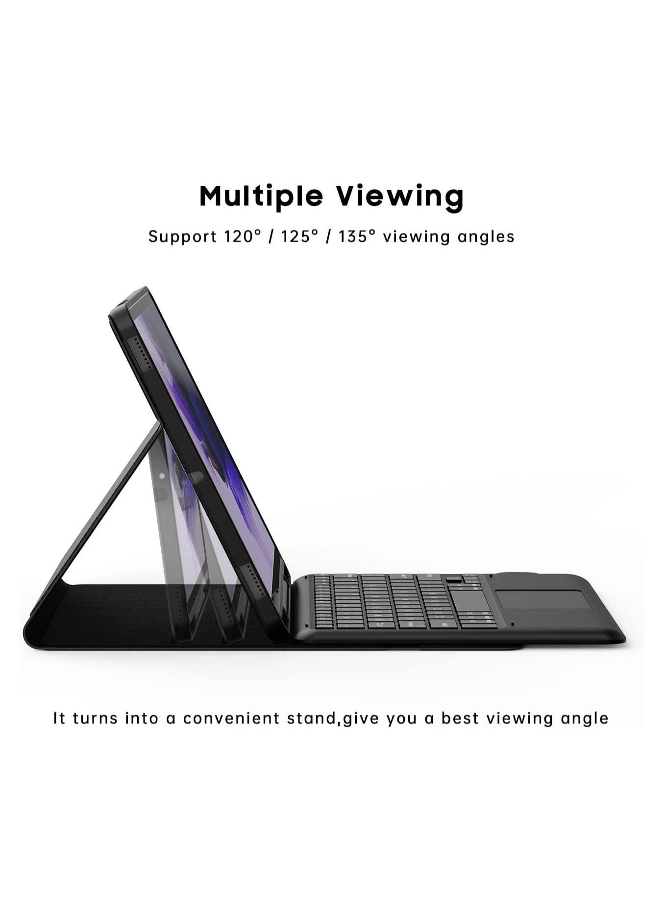 Keyboard Case with S Pen Holder for Galaxy Tab S8+ (2022) 12.4-inch, Tab S7 FE (2021) 12.4-inch, Tab S7+ 12.4-inch