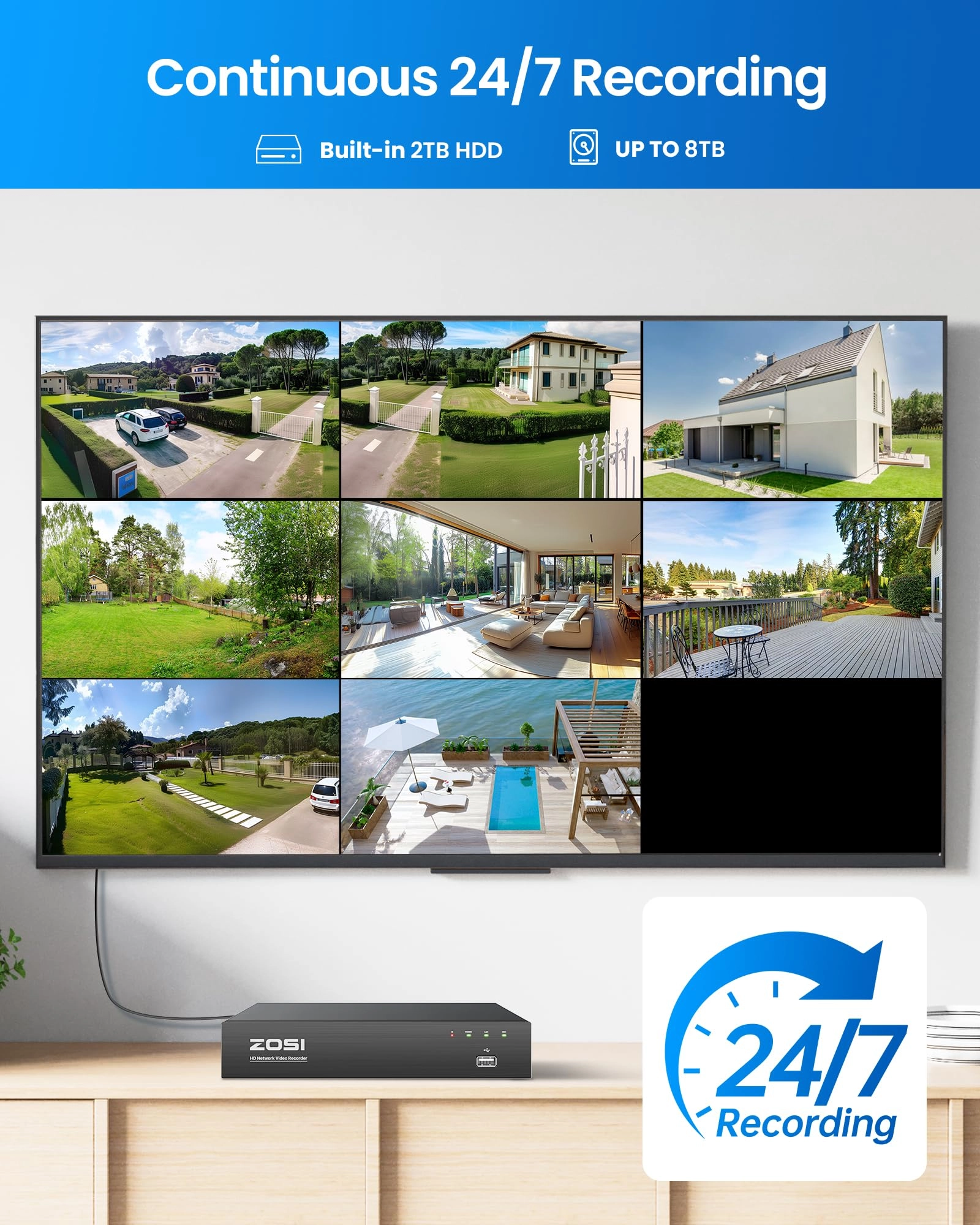 PoE Security Camera System - 8 channels