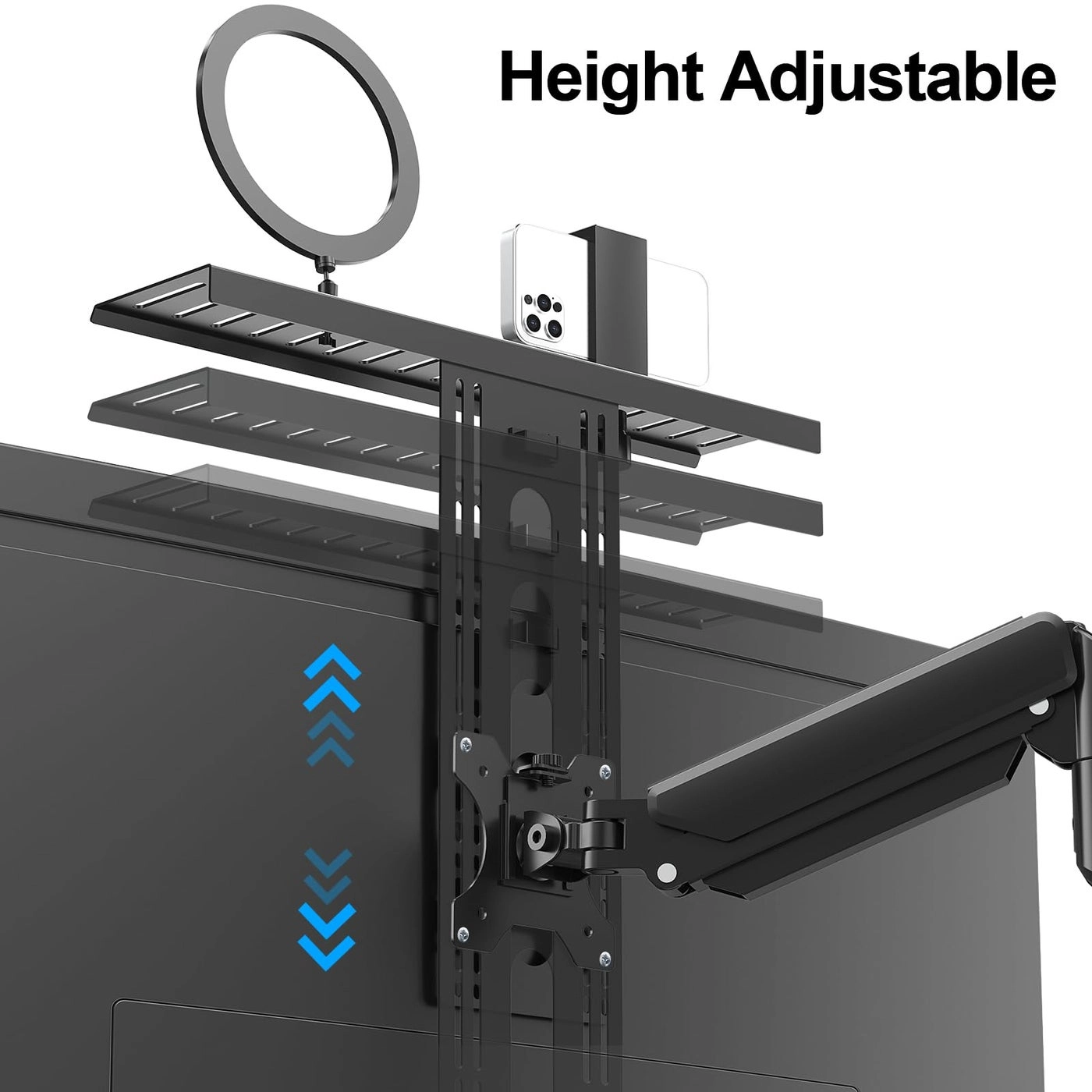 Long Arm Monitor Wall Mount - Single 32 inch 100x100