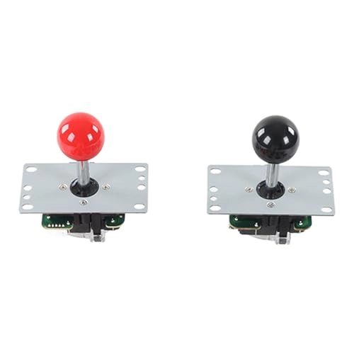DIY Buttons Kit - Removable Ball Head Joystick 2 Players Red and Black