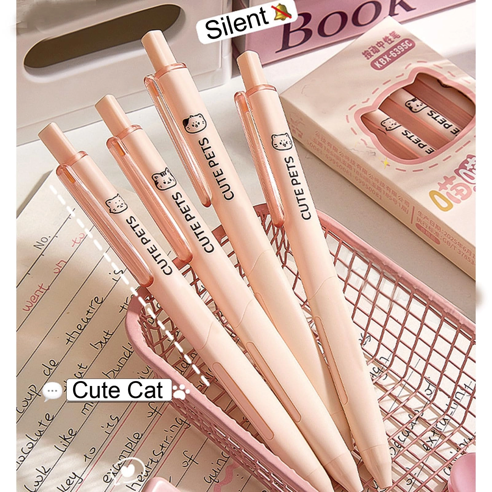 Cute Cat Erasable Pens - 4.0 Count 0.5mm