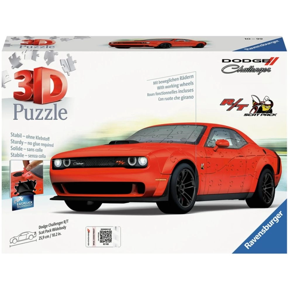RAVENSBURGER PUZZLES Dodge Challenger R/T Scat Pack Widebody 3D Puzzle (11284-5) - 108 pcs