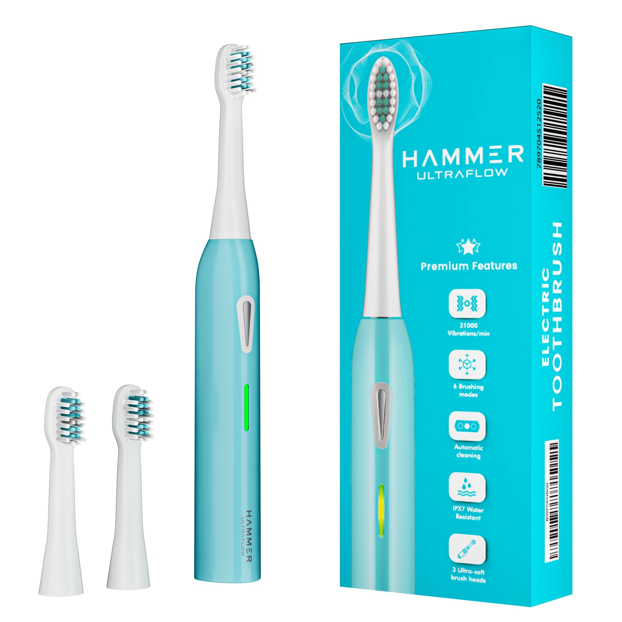 HAMMER Ultra Flow - 3 Brush Heads 6 Brushing Modes 600 mAh